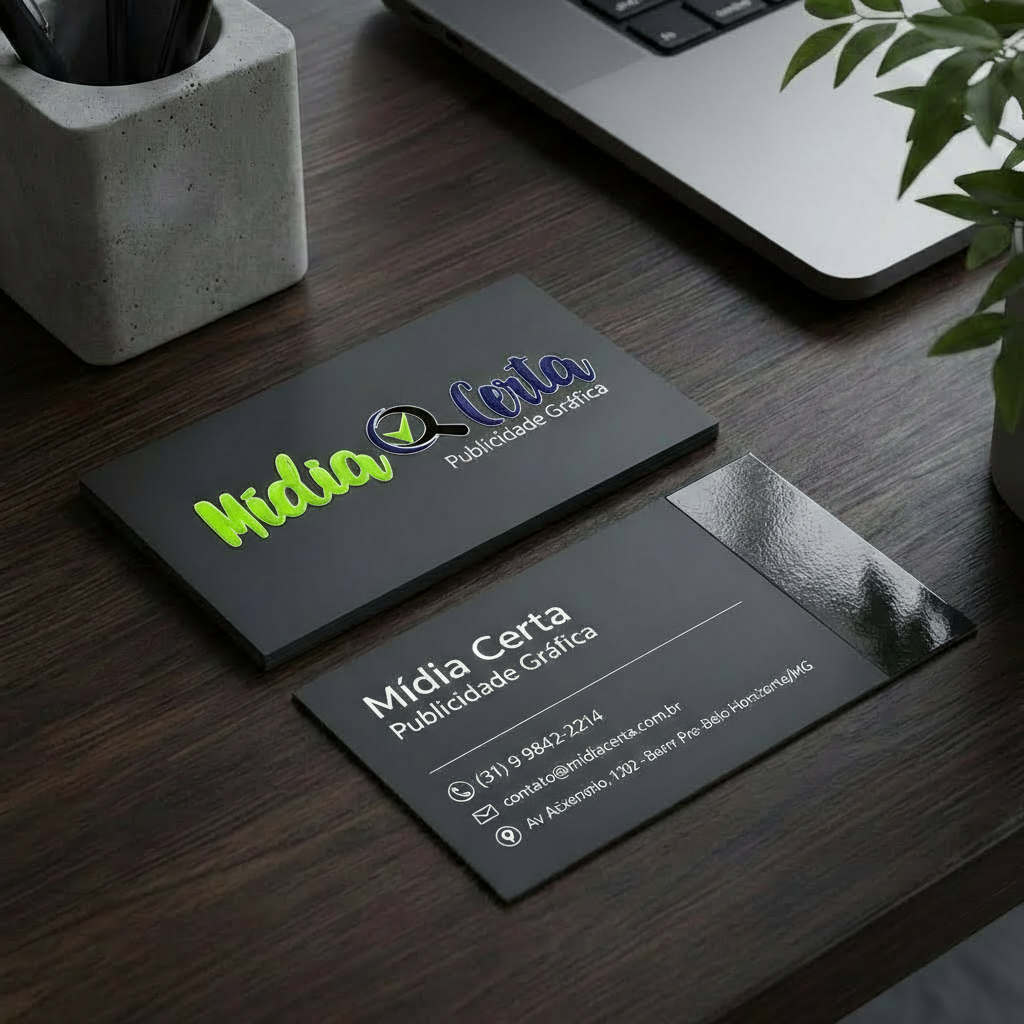 CARTÃO DE VISITA - VERNIZ LOCALIZADO - 4X4 - 1000 UN.